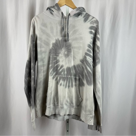 Old Navy Large Tie Dye Grunge Thrashed Skate Hoodie Hooded Sweatshirt Baggy Boxy - Picture 1 of 8